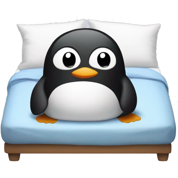 Penguin in bed emoji