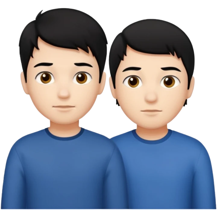 Two boys with black hair  emoji