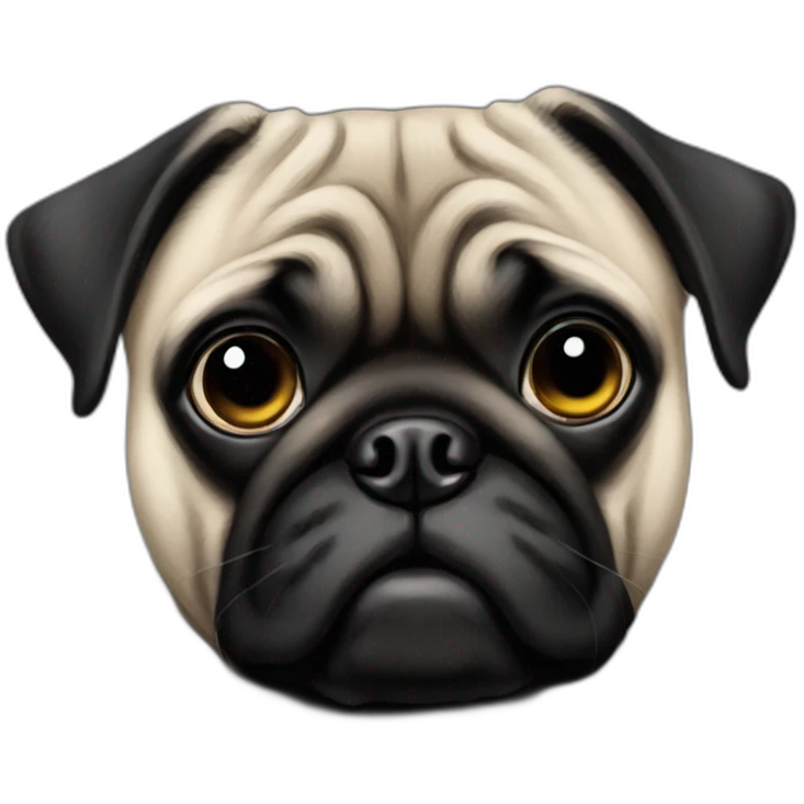 Pug black  emoji