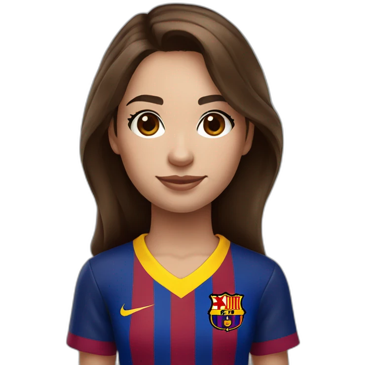 Fc barcelona suporter girl brown hair emoji