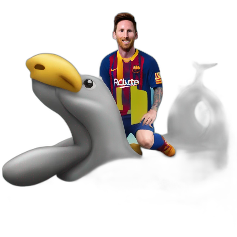 messi on a daulphin  emoji