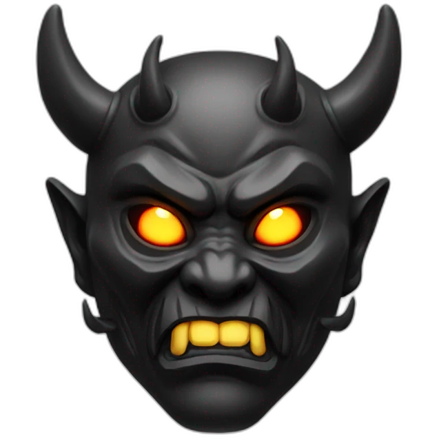 oni mask, black, with laser eyes, very detailed  emoji