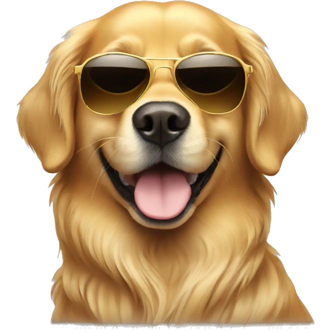 golden retriever with sunglasses emoji