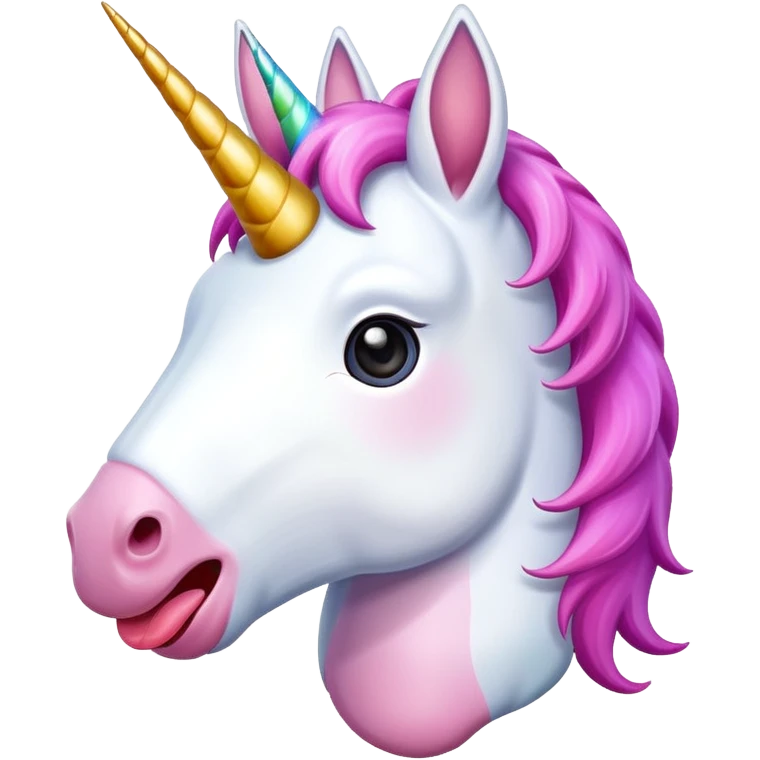 Unicorn with tongue out emoji