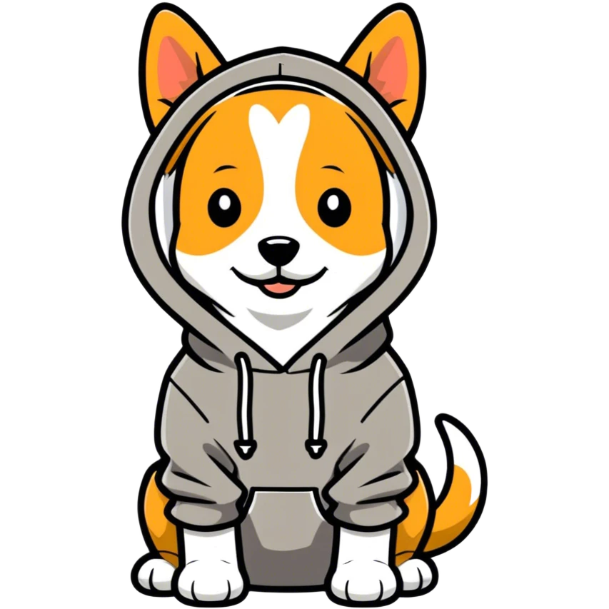 Dog wearing a hoodie  emoji