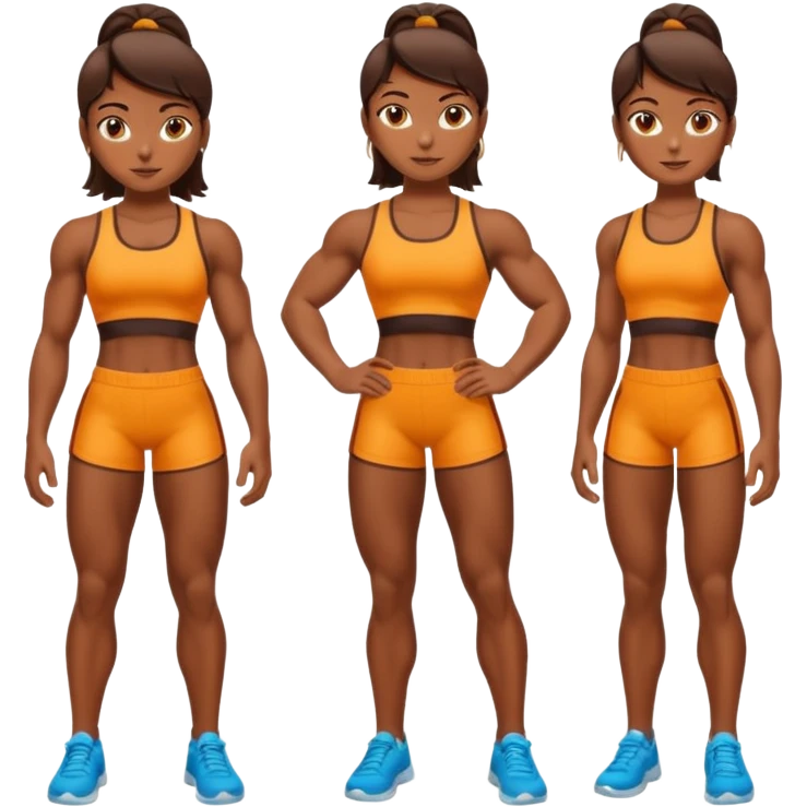 macho girl, full body emoji