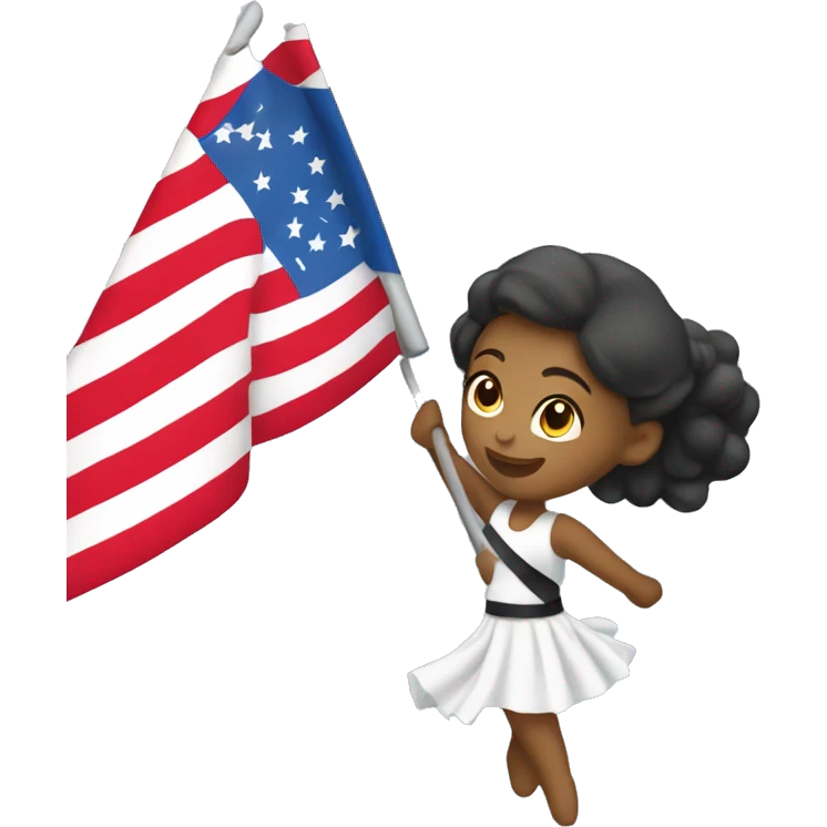 Girl spinning a colorguard flag emoji