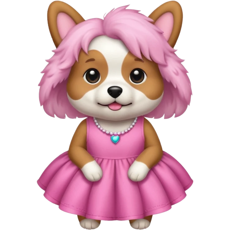 Perro con vestido rosa emoji