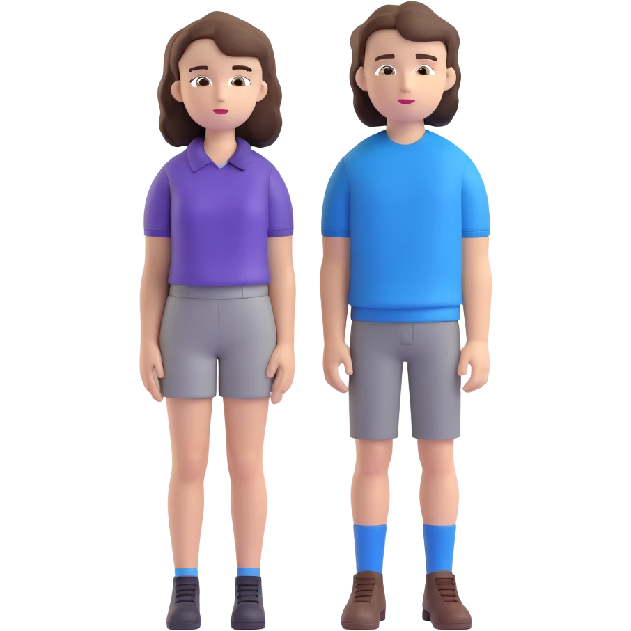 Hannah Baker with long brown hair and Clay Jensen with short dark hair standing together, from 13 Reasons Why emoji
