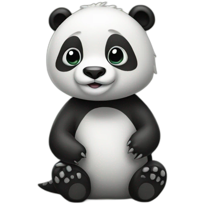panda bear mixed with a dinosaur emoji