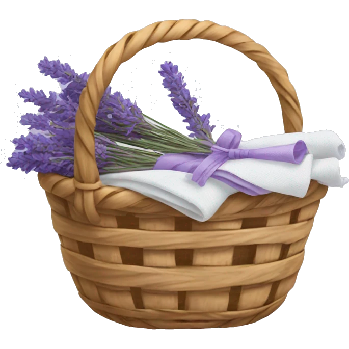 Basket of linens and lavender  emoji