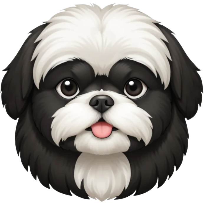 Black and white shih tzu emoji