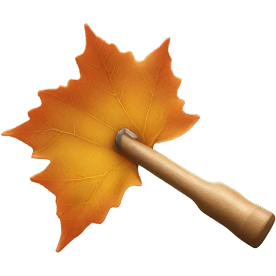 Leaf sticking out tongue with hammer emoji