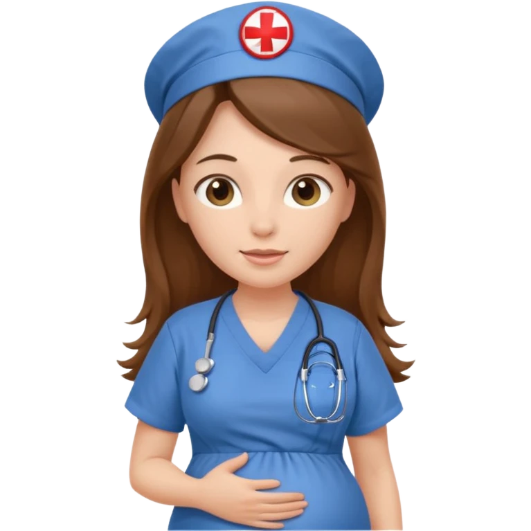 pregnant long haired nurse emoji