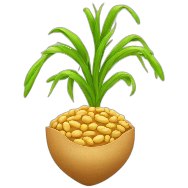 Germinated wheat with bow emoji