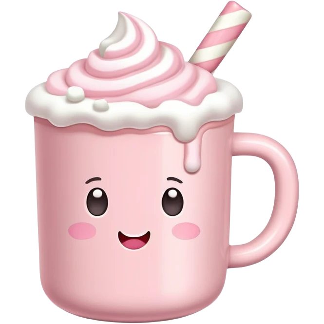 Pastel pink hot chocolate  emoji