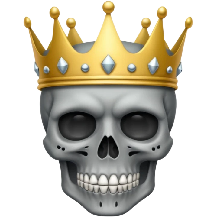 Skull face with a crown silencing emoji