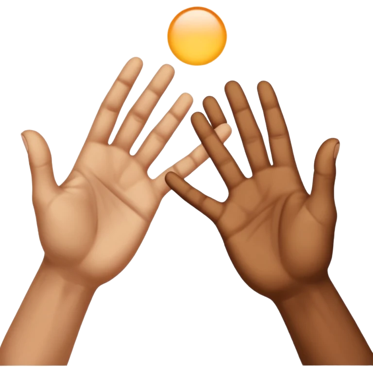two hands reaching out to each other like in the painting of the creation of Adam emoji