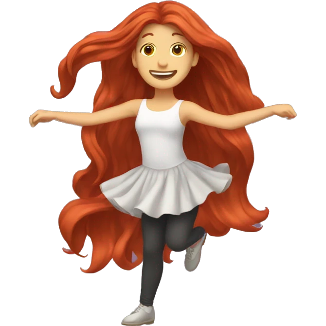 Long haired red head dancing  emoji