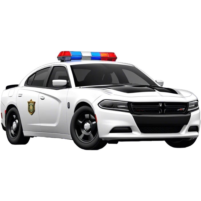 Police Car - Dodge Charger Pursuit (Model Year: 2022) (Iconic colour: Black and white) emoji