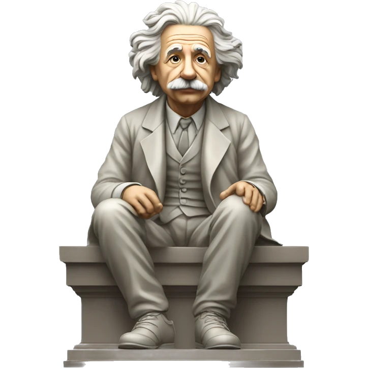 sitting philosopher-statue as albert einstein emoji