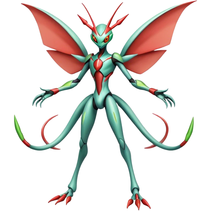  Cool Edgy Shiny Futuristic Ethereal Legendary Scizor-Deoxys-Digimon-Schyther-Flygon-hybrid full body emoji
