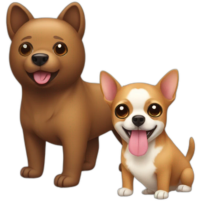 A Brown Bear and a Chihuahua emoji