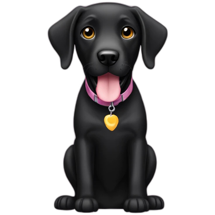 Black Labrador with white neck happy birthday emoji