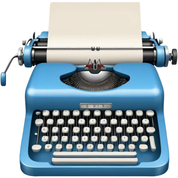 blue typewriter emoji