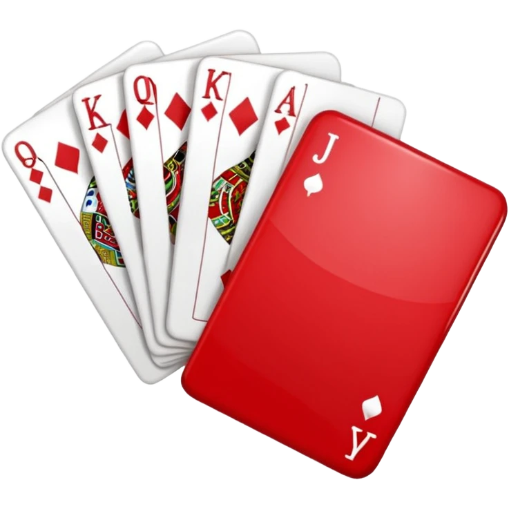 Cute deck of cards red color  emoji