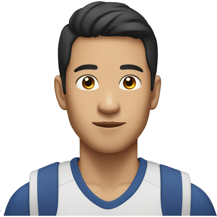 young asian man with no beard or mustache, athletic clothes  emoji