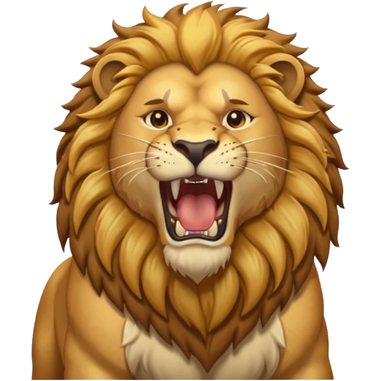 Lion – Golden mane, roaring, standing proudly emoji
