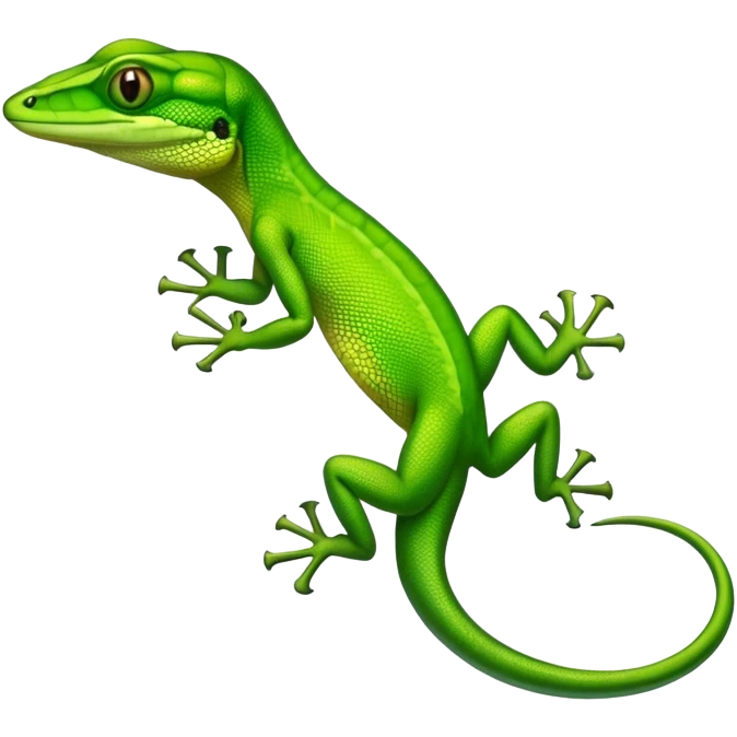 Realistic green anole lizard emoji