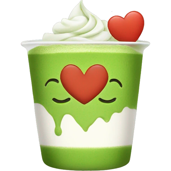 Matcha with heart emoji