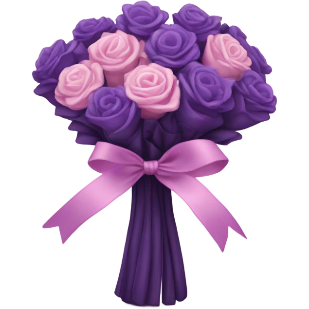a beautiful aesthetic bouquet of dark purple and light pink lavender tied with a silk purple ribbon and next to it a pink decorative candle  emoji