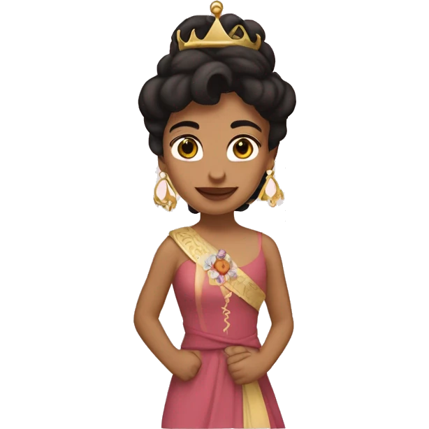 Princesa morena rizada emoji