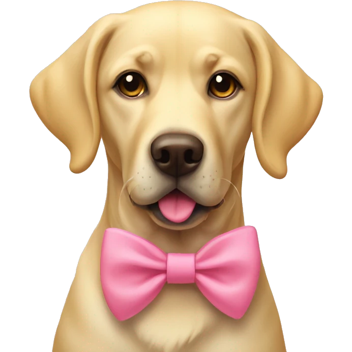 yellow lab with pink bow emoji