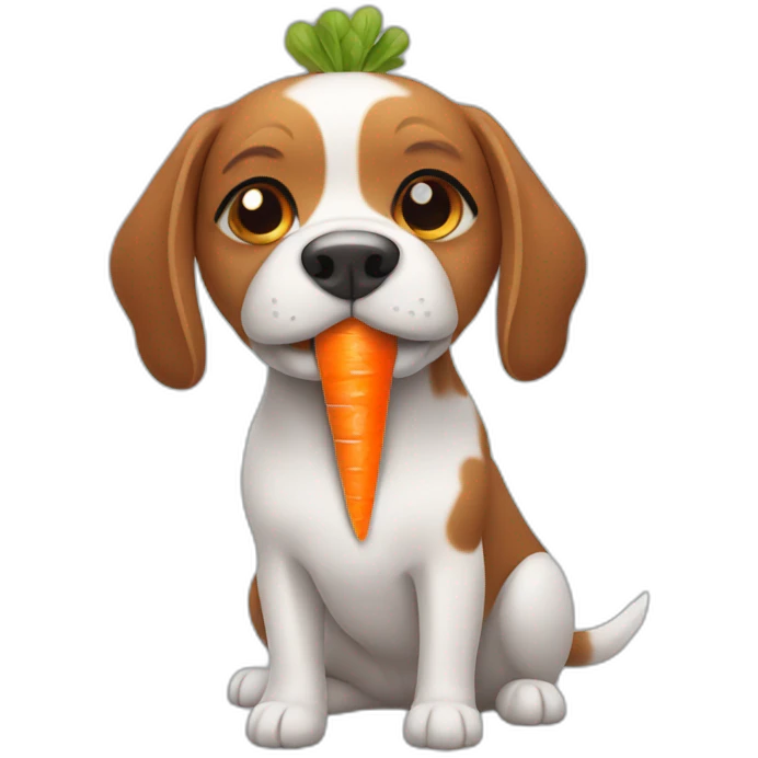 dog with carrot emoji