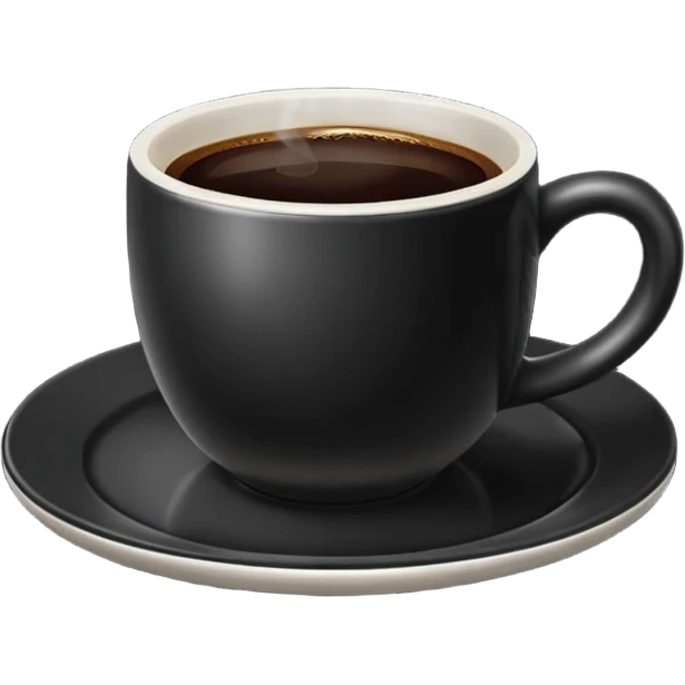 cup with black coffee on the same color plate without faces emoji