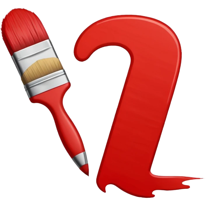 Red line painting brush emoji