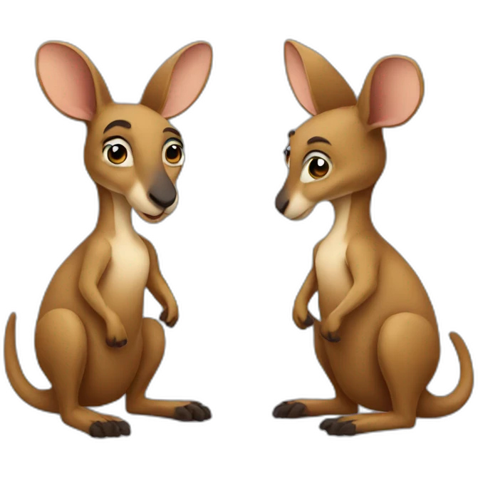 kangaroo wearing black t-shirt emoji