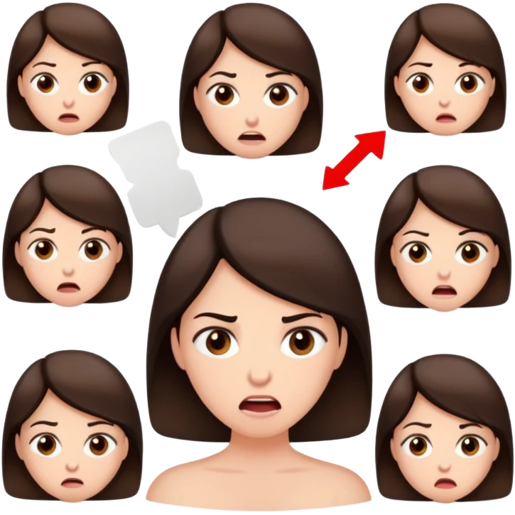 Depressed Brunette with Postpartum rage emoji