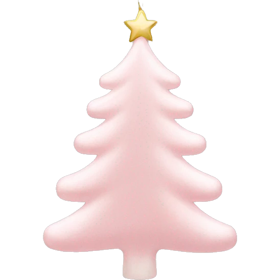 Light pink Christmas tree aesthetic ornaments emoji