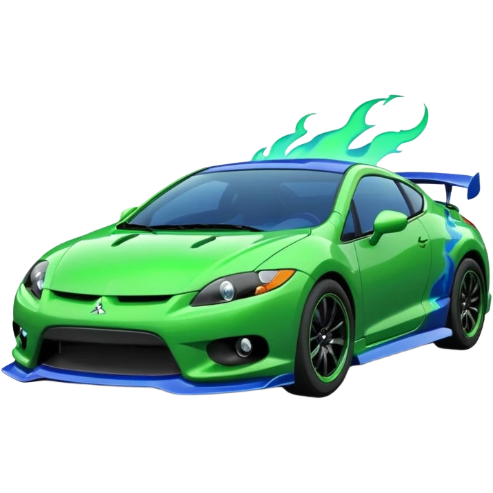 MITSUBISHI ECLIPSE Color green and Flames Color Blue emoji