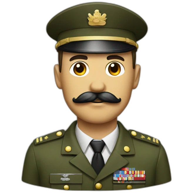 Man millitary with a square shape mustache emoji