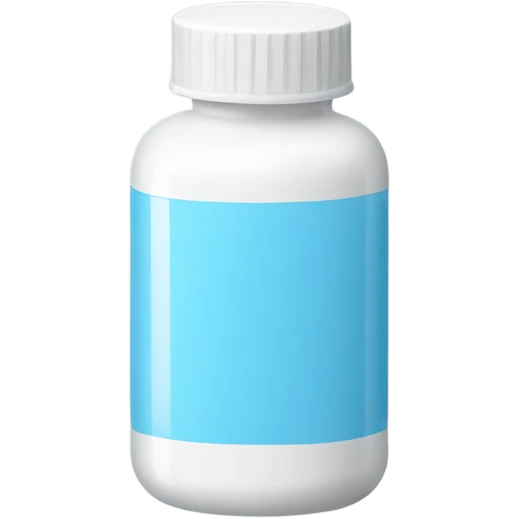 white and light blue pill bottle emoji