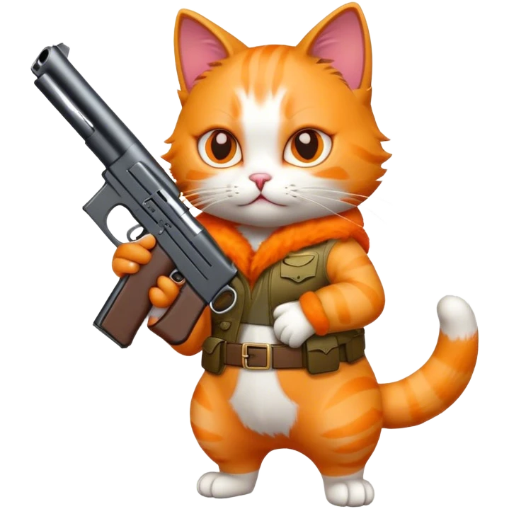 cat holding a gun emoji