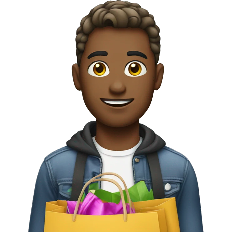 Gay guy with shopping bags emoji
