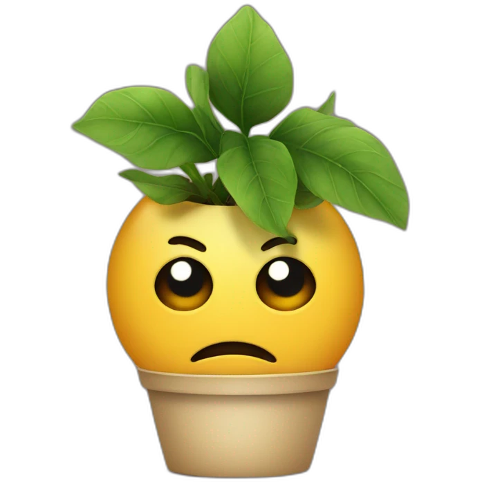 creep staring from behind a plant emoji