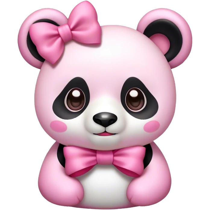 Pink Panda wearing a pink bow emoji